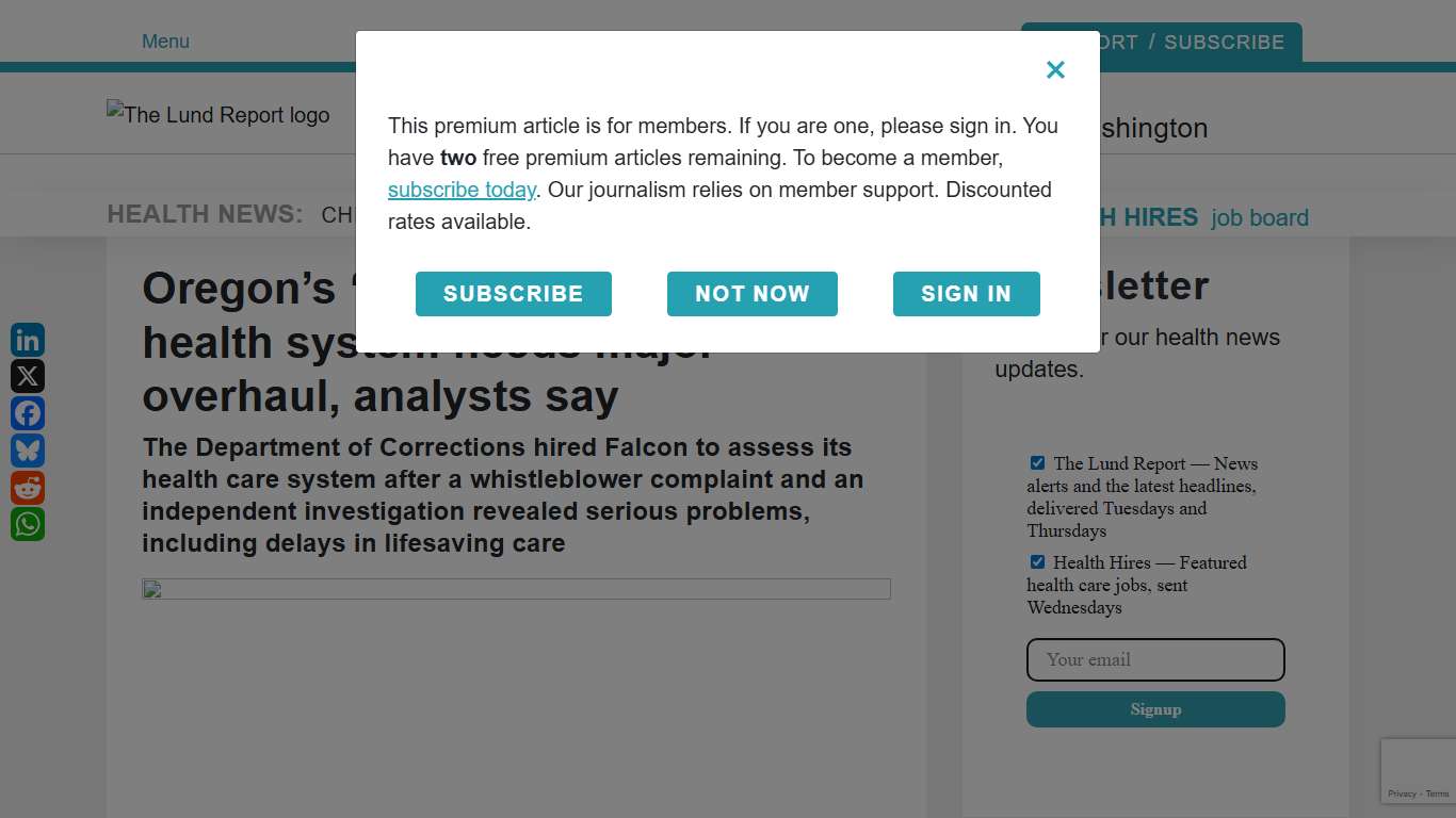 Oregon’s ‘disorganized’ prison health system needs major overhaul, analysts say The Lund Report