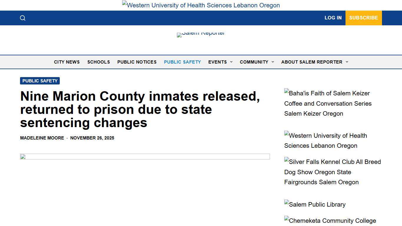 Nine Marion County inmates released, returned to prison due to state sentencing changes - Salem Reporter